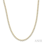 10 Ctw Round Cut Diamond Tennis Necklace in 14K Yellow Gold